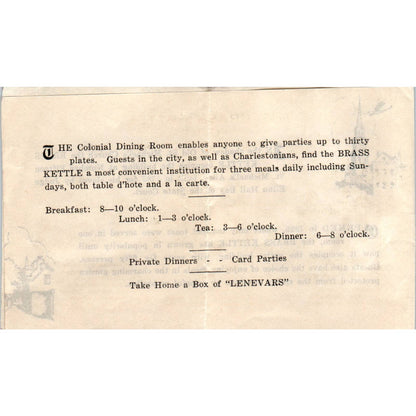 The Brass Kettle Dining Room Charleston SC Leaflet TJ9-PG7