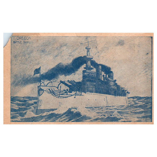 USS Oregon Battleship 1909 - Original Postcard TJ8-5