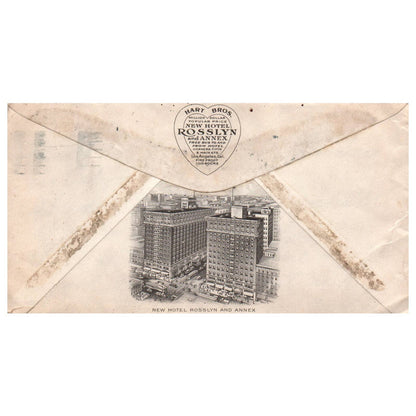 1929 Original 2 Page Letter & Envelope Letterhead Hotel Rosslyn Los Angeles SE4