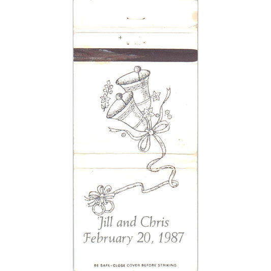 1987 Jill and Chris Wedding Advertising Matchbook Cover MM10-3