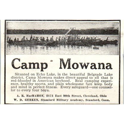 c1920 Harper's Ad - Camp Kagawong for Boys Kawartha Lakes E.A. Chapman EA3-1
