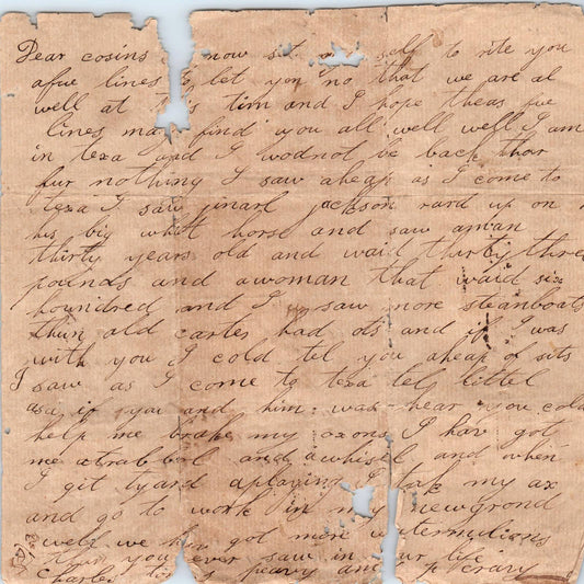 c1815 Handwritten Letter to Asa Peavy Mentions General Andrew Jackson AD6