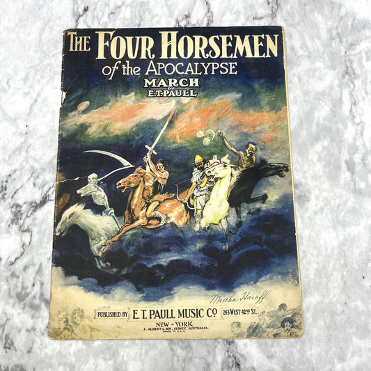 The Four Horsemen of the Apocalypse March E.T. Paul 1924 Sheet Music TK2-SM