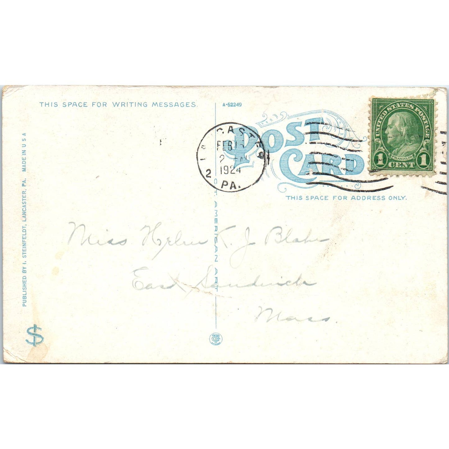 1923 Postcard Amish Folks at Lancaster PA TD9-P1