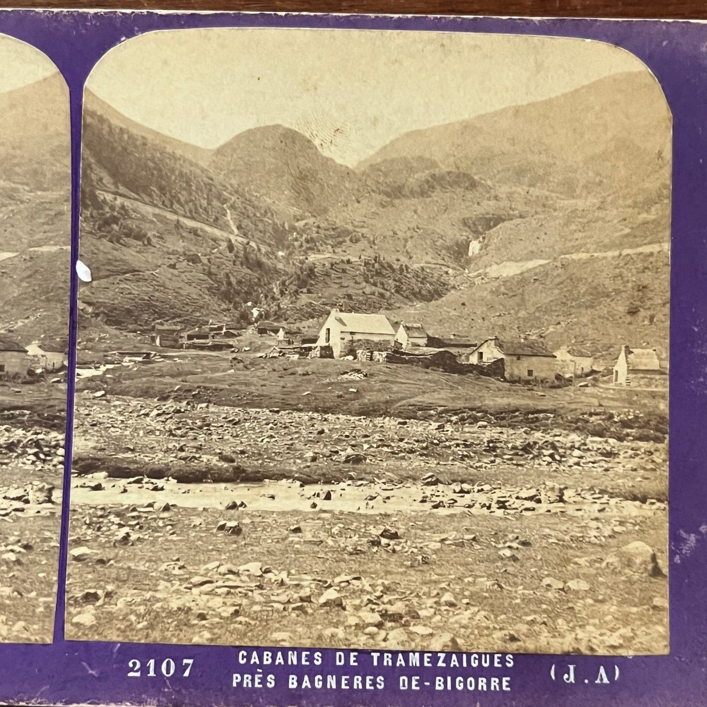 Cabanes De Tramezaigues PrēsBagneres De-Bigorre Antique Stereoview Card TJ9-V1