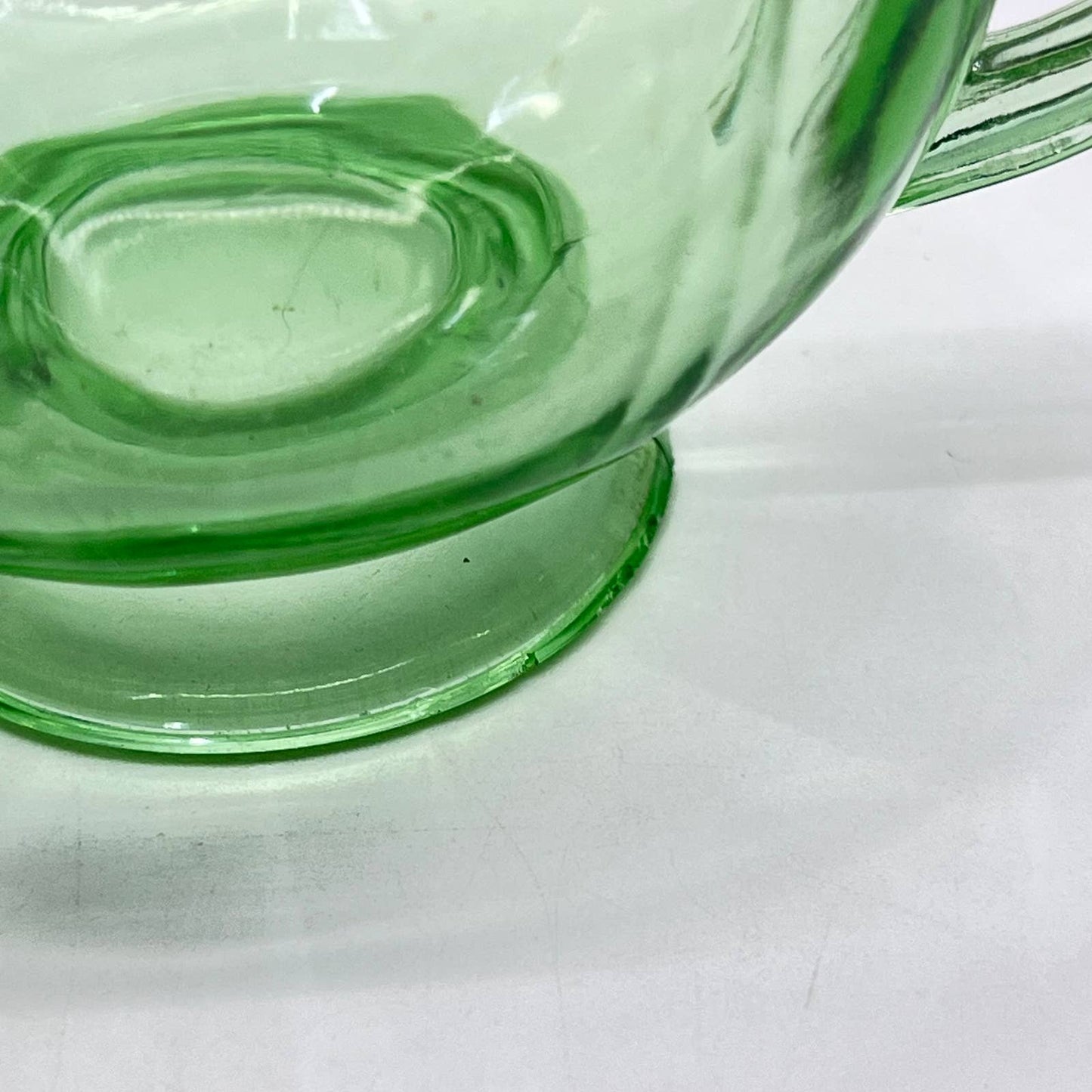 Vintage Fostoria Fairfax Green Depression Uranium Glass Cup TG7