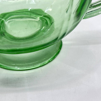 Vintage Fostoria Fairfax Green Depression Uranium Glass Cup TG7