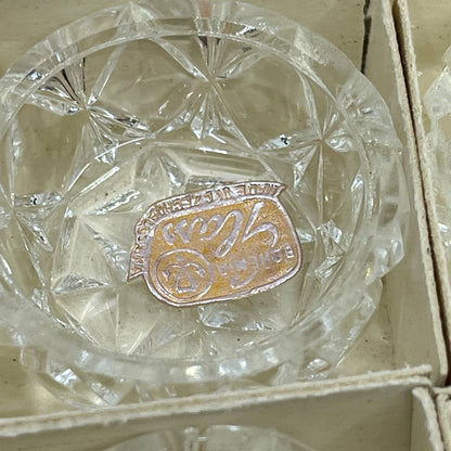 Bohemia Glass Czechoslovakia Crystal Glass Salt Cellar & Spoon Set w Box NOS TK2