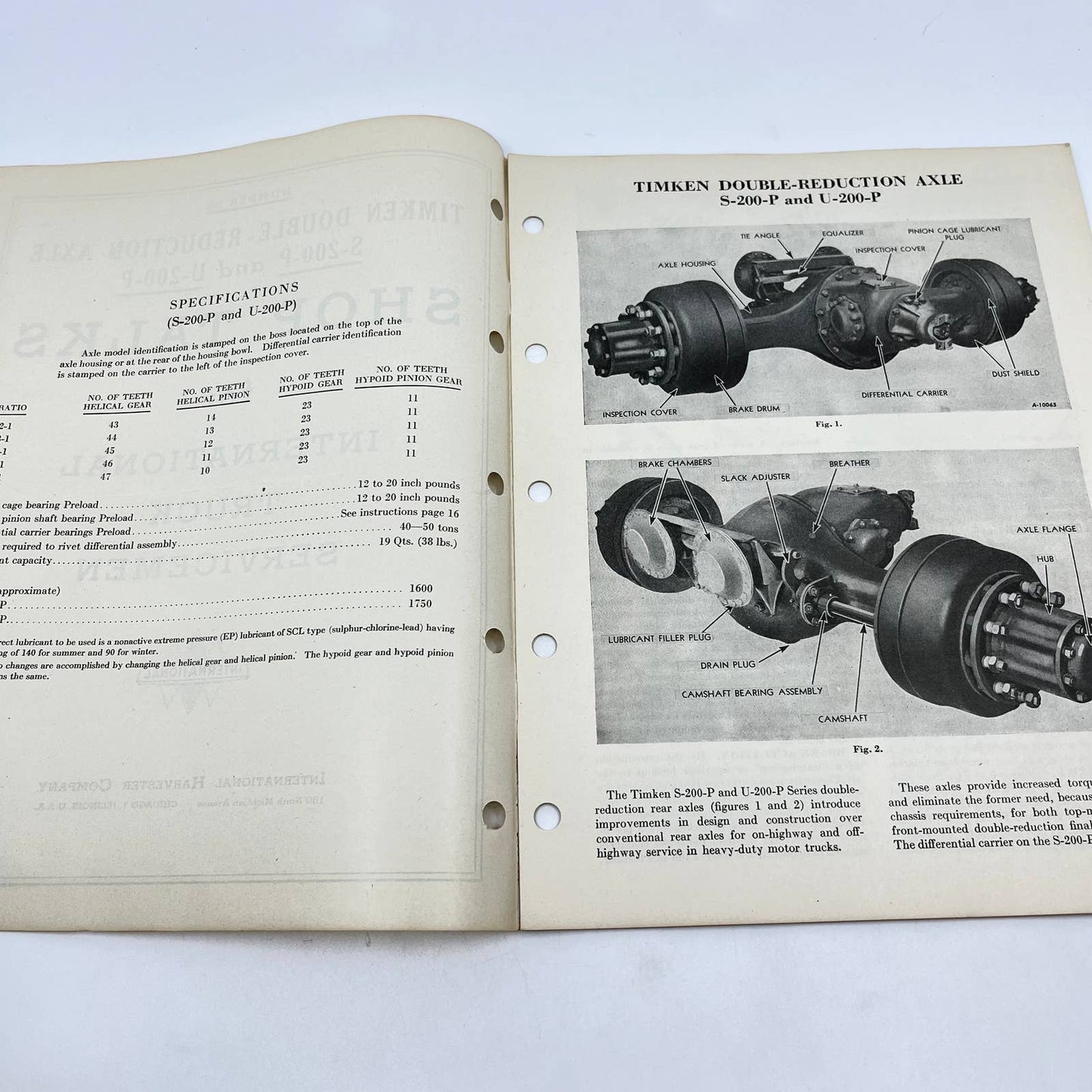 1940s Shop Talks for International Truck Servicemen #25 Timkin Axel S-200-P TF8