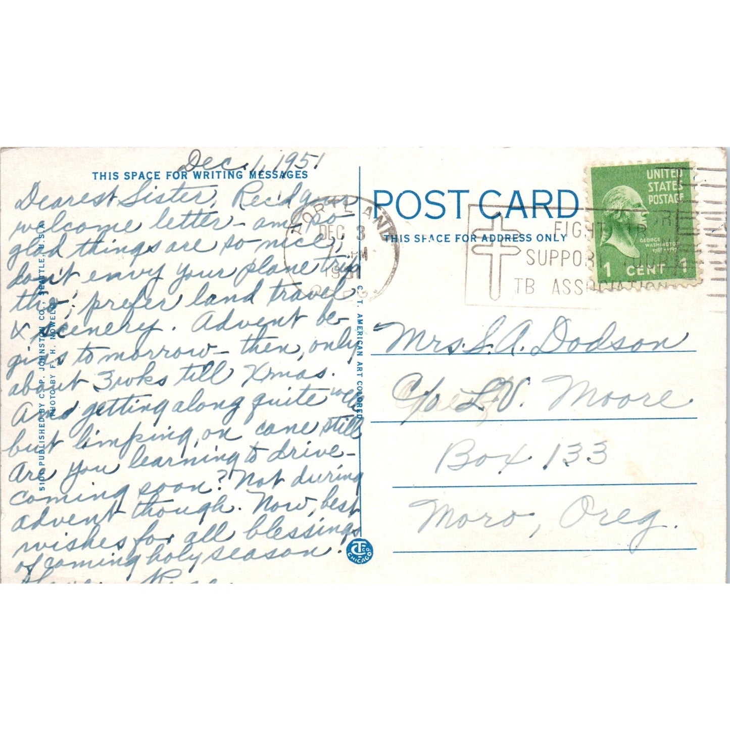 1950s Crack Sled Dog Team in Alaska Original Postcard P2-6
