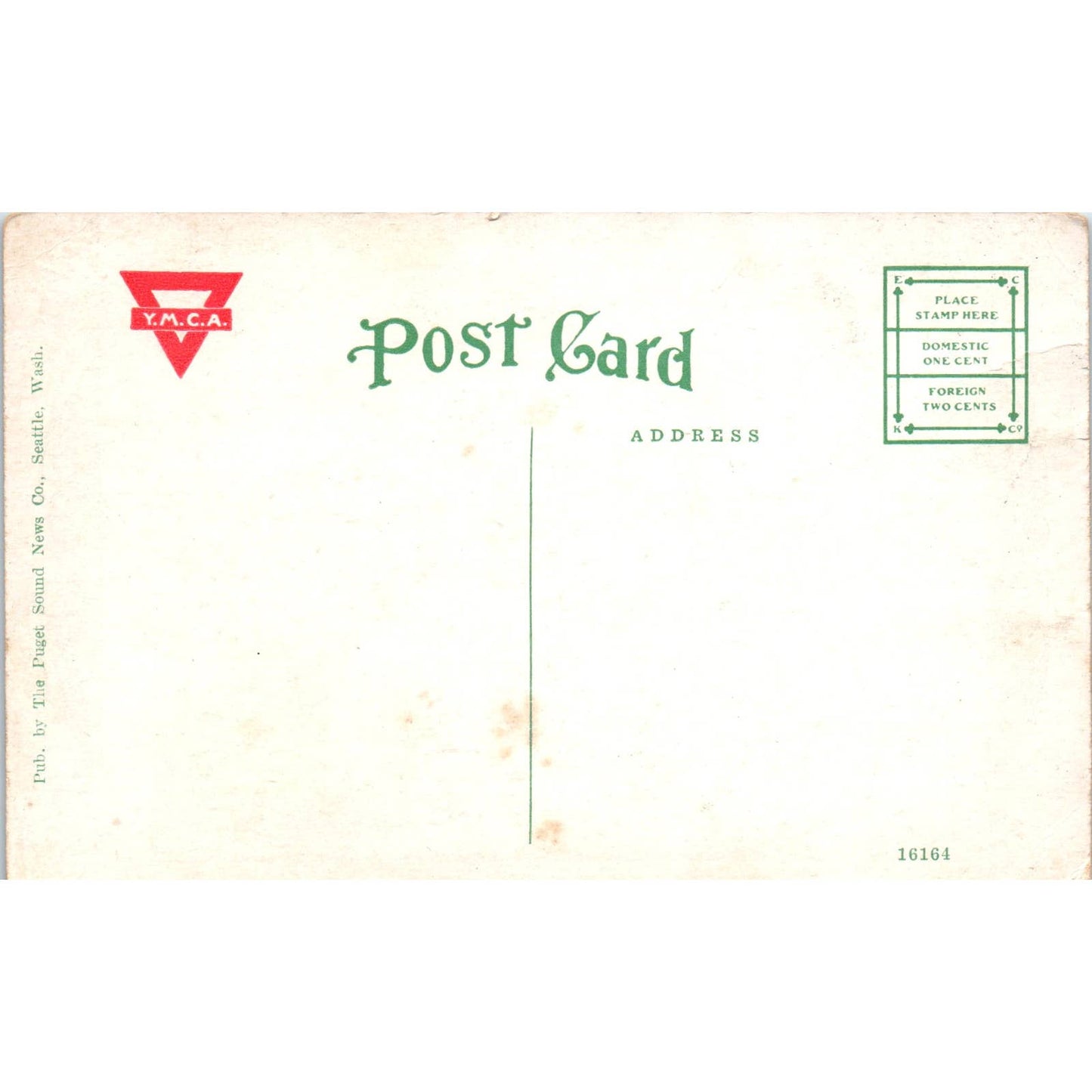 Vintage Postcard YMCA Building Seattle Washington TD9-W2