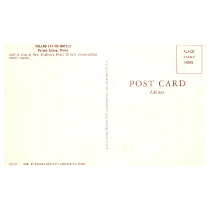 Vintage Postcard - Poland Spring Hotels Golf Course Poland Spring Maine AD9