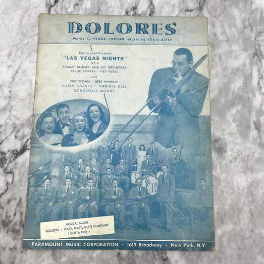 Dolores Las Vegas Nights Tommy Dorsey Frank Sinatra 1941 Sheet Music TK2-SM2