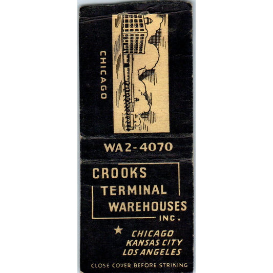 Cooks Terminal Warehouses Chicago KC LA Advertising Matchbook Cover SA9-M2