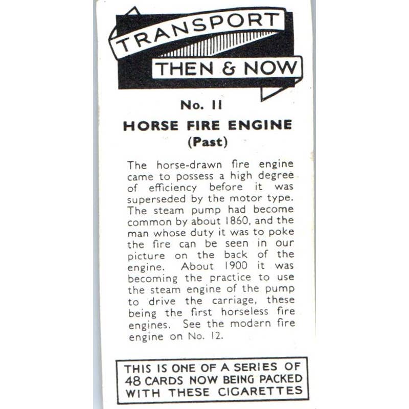 No.11 Horse Fire Engine Transport Then & Now BY Teofani & Co.1939 SE5