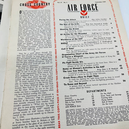 AIR FORCE Magazine Sep 1944 B-29 Zeke RZNAF AAF OFFICIAL SERVICE JOURNAL BA3