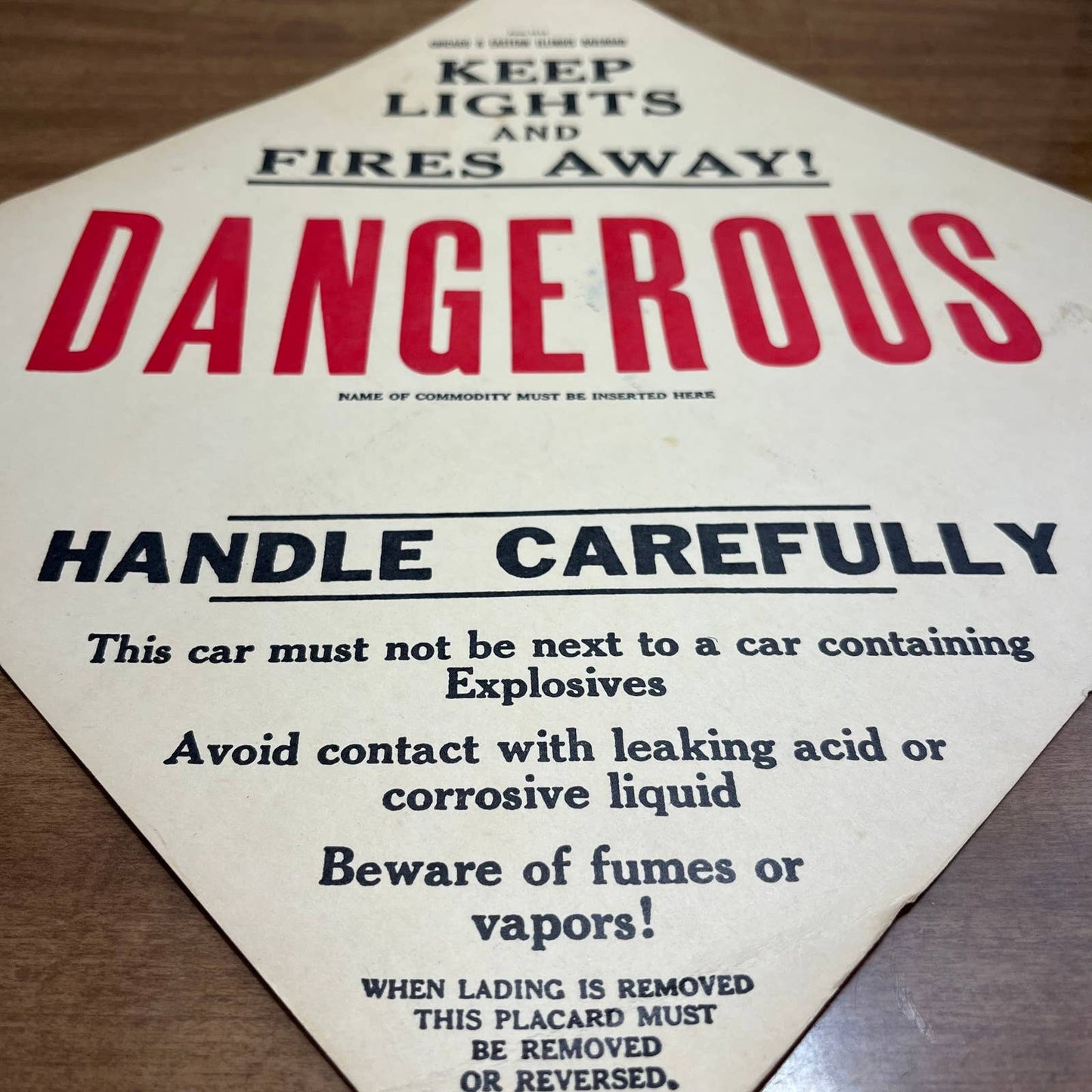 VTG Chicago & Eastern Illinois Railroad Dangerous Form 3516 Paper Sign 10” B5 S2