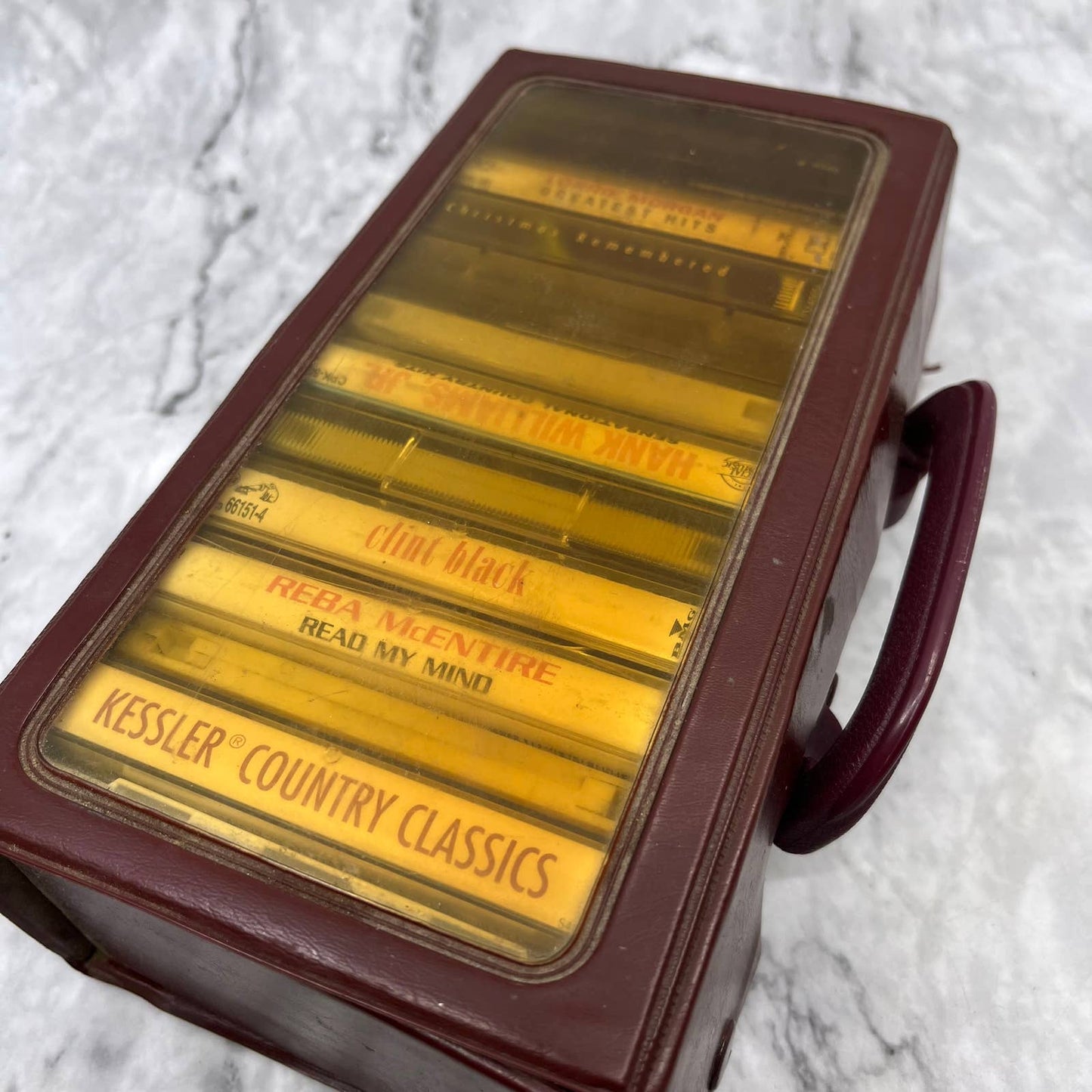 Vintage Cassette Tape Case Full of Classic Country Music Cassettes TJ4