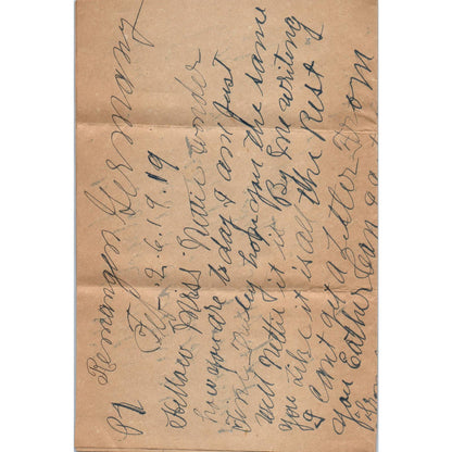 1919 WWI Letter and Envelope From Remagen Germany to Shreve AL AD6