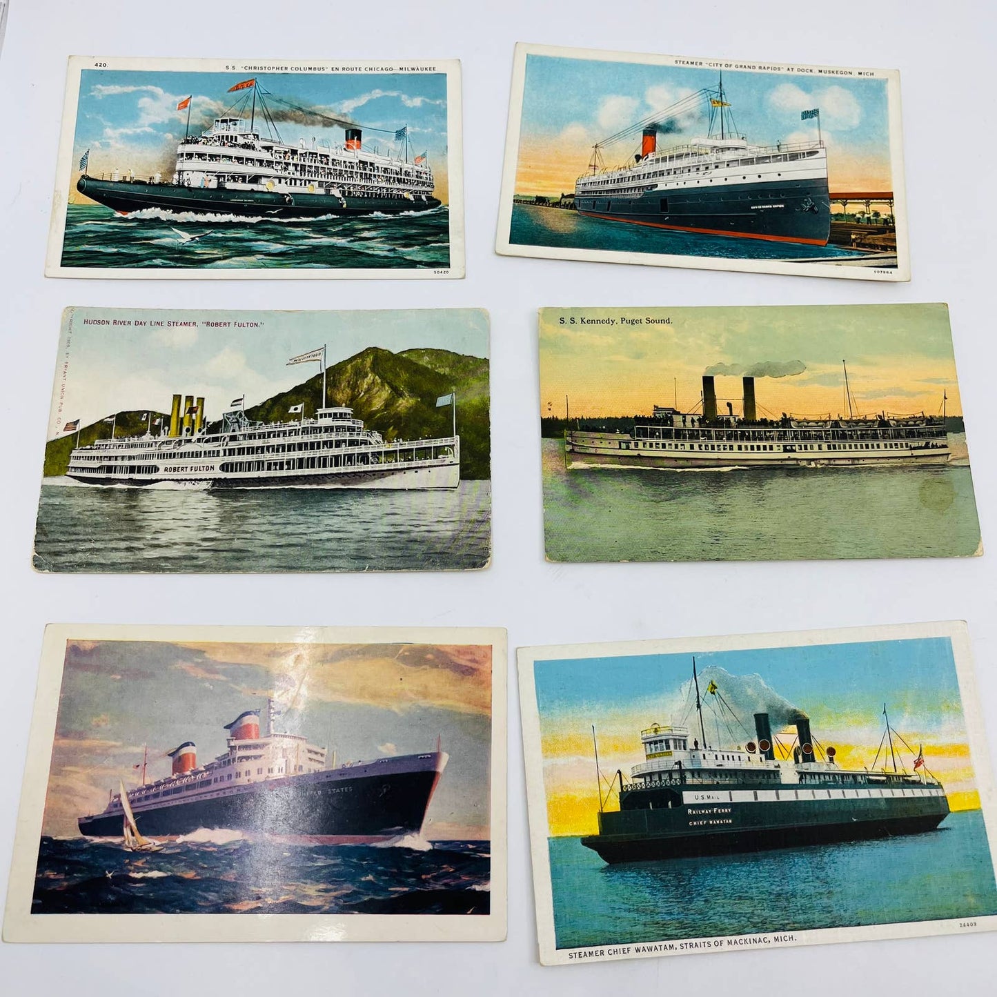 Early 1900s Vintage LOT OF 24 Photo Post Cards Steamships EA3