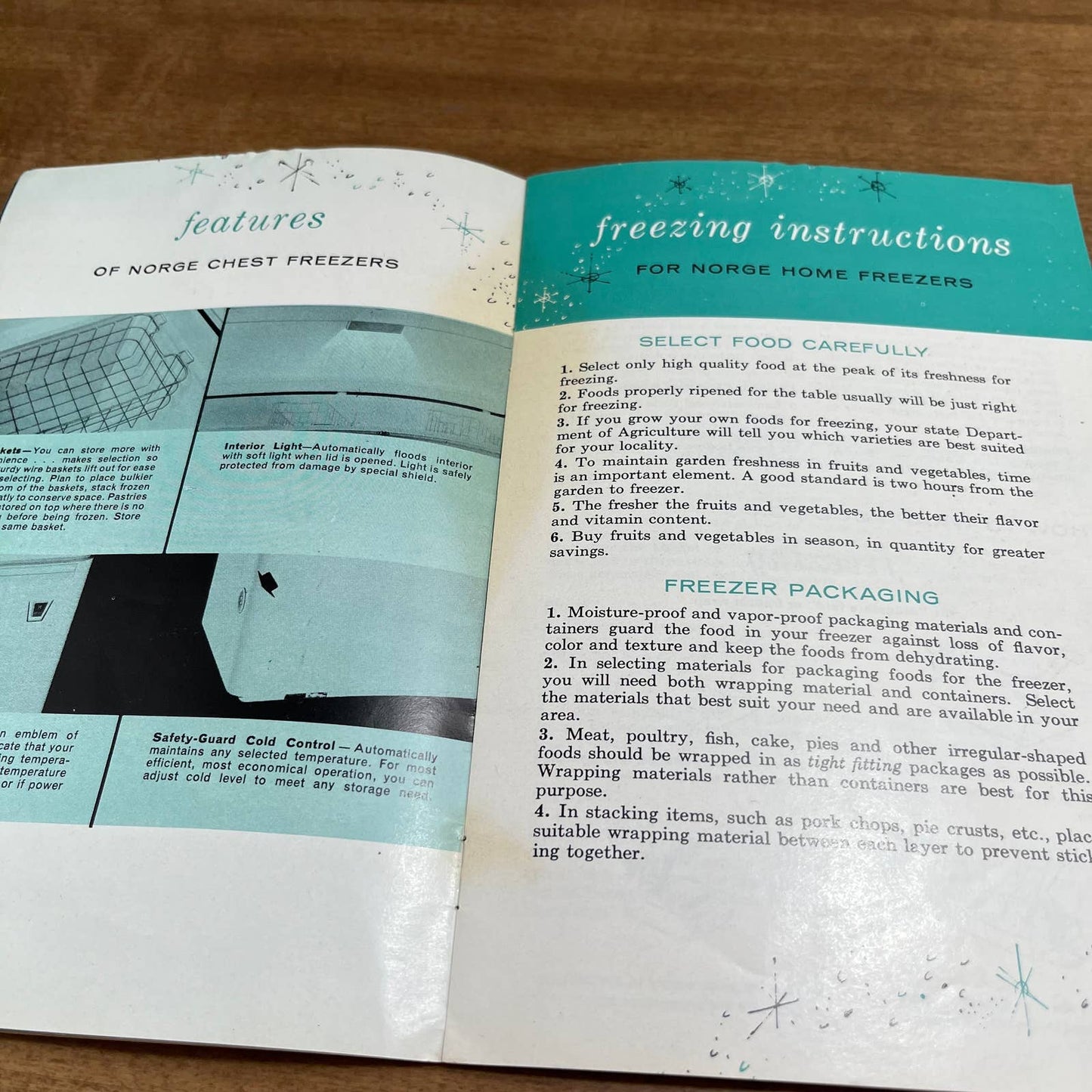 Vintage 1940s Norge Freezer Manual Instruction Booklet A3