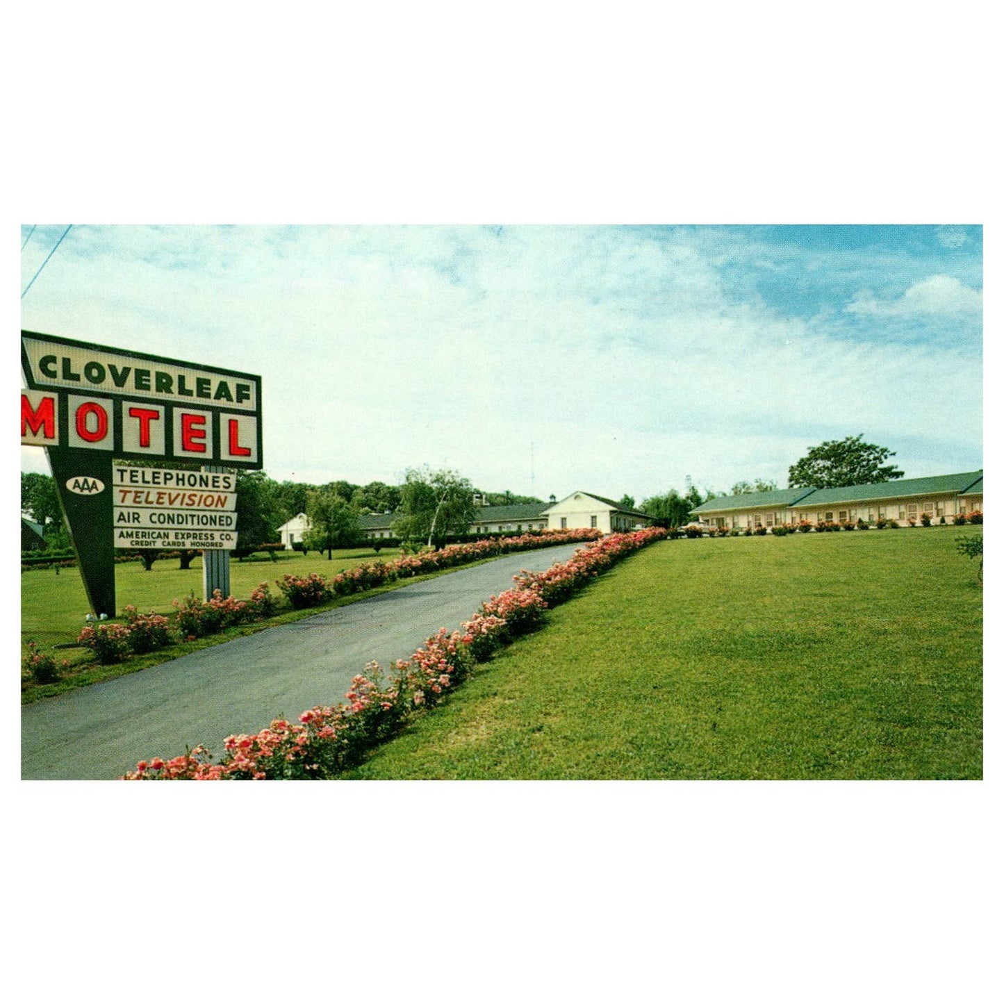 Vintage Postcard - Cloverleaf Motel Harrisburg PA AD9