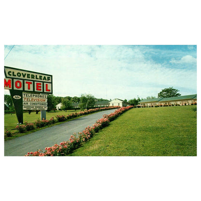 Vintage Postcard - Cloverleaf Motel Harrisburg PA AD9