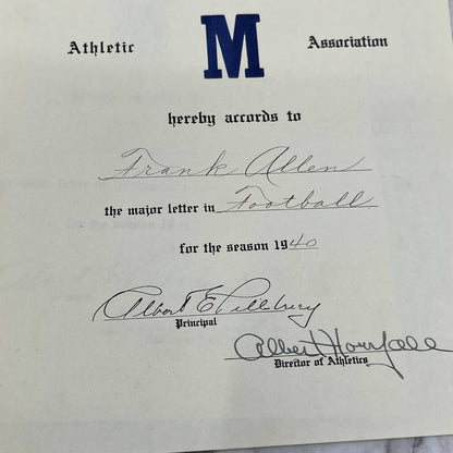 1940s Football Photos and Certificates Madison Memorial High School Maine TK2