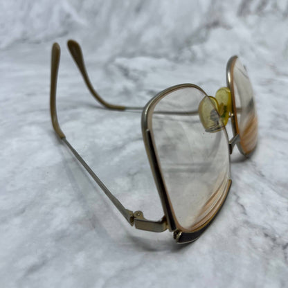 Vintage Deauville Brown Enamel & Gold Tone Oversize Woman’s Eyeglasses 5.25” TD1