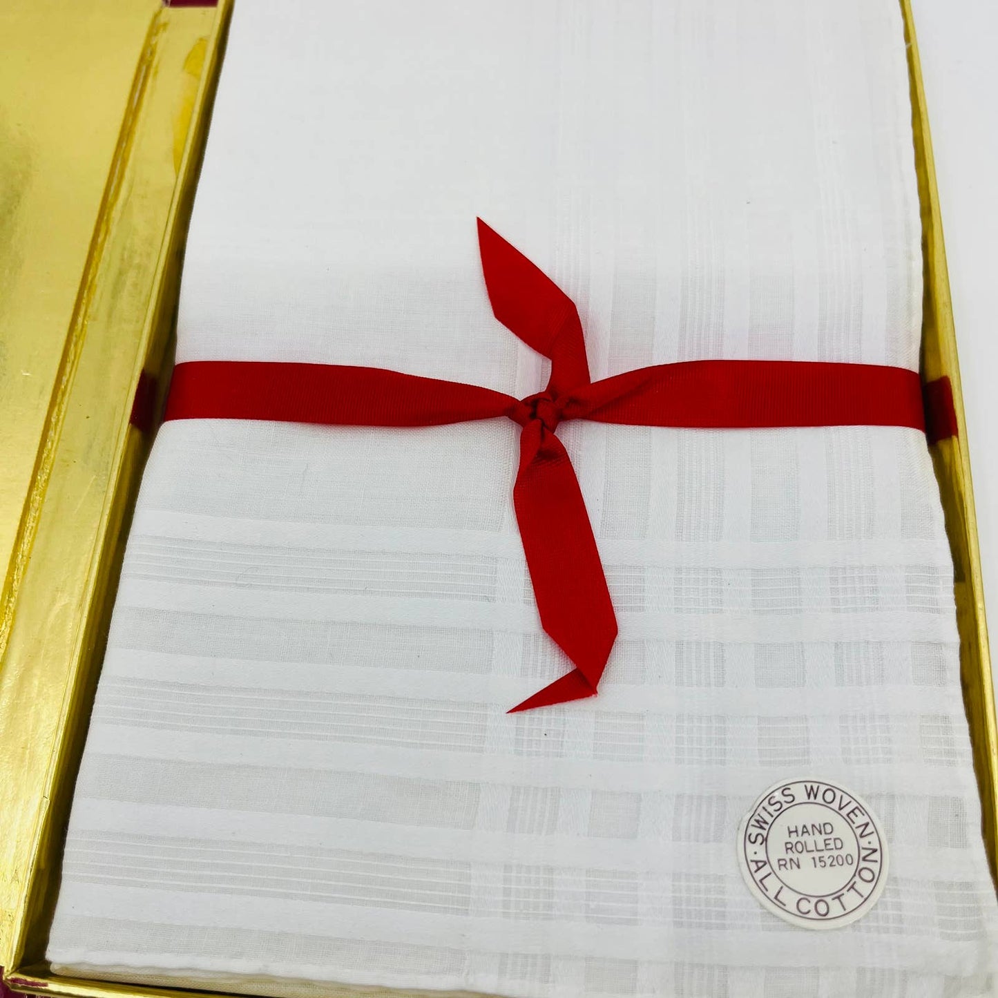 NIP CHRISTIAN DIOR Set of Three White Swiss Woven Large Sized Handkerchiefs TD5