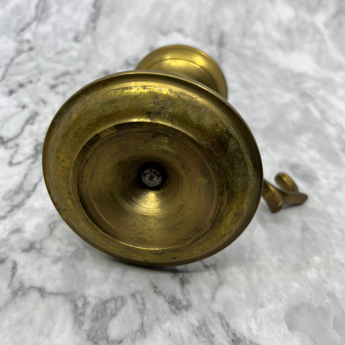 Antique Solid Brass Whale Oil Chamber Lamp 7” TJ4
