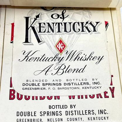 Gem of Kentucky Whiskey Label Set of 9 Double Springs Distillers Bardstown KY