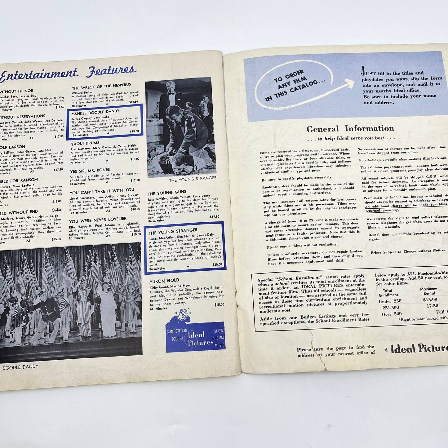 1960 IDEAL PICTURES 16MM Movie Rental and Loan Film Library Catalog TE2