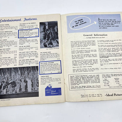 1960 IDEAL PICTURES 16MM Movie Rental and Loan Film Library Catalog TE2