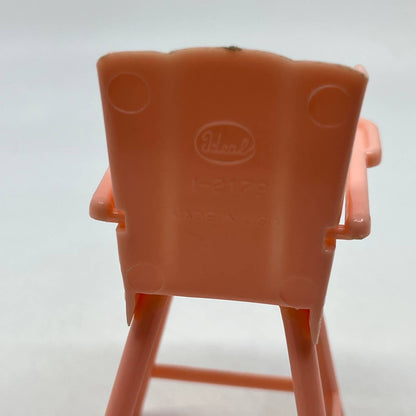 Vintage MCM Ideal High Chair Pink Dollhouse Furniture 4” TD2