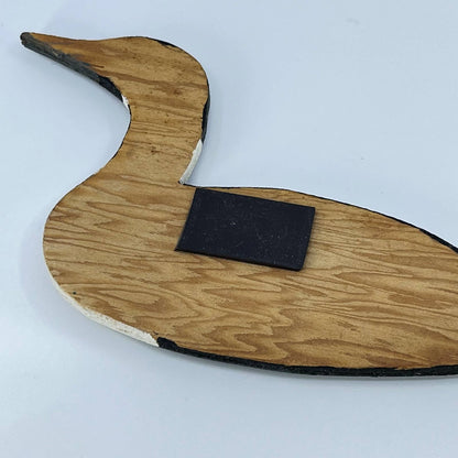 Vtg Hand Painted Wooden Loon Refrigerator Magnet SD1