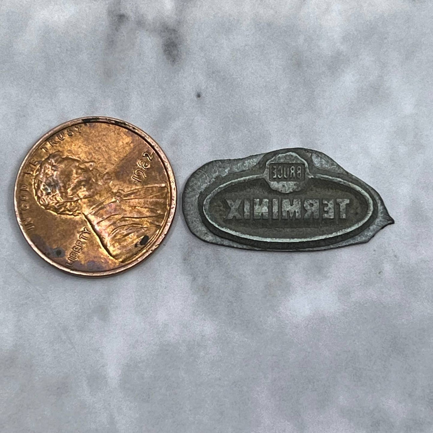 Vintage Printing Letterpress Printers Block Plate Bruce Terminix SE831