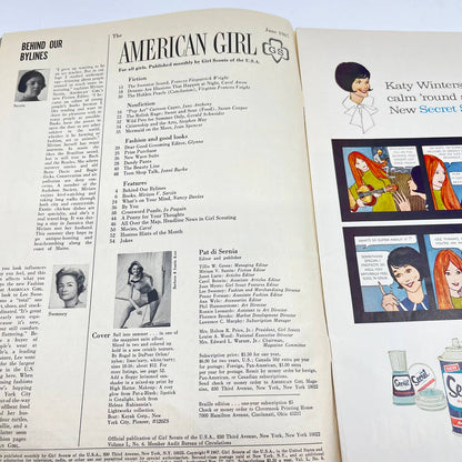 1967 June American Girl Teen Magazine New Wave Swimsuits Cartoon Caper TF9