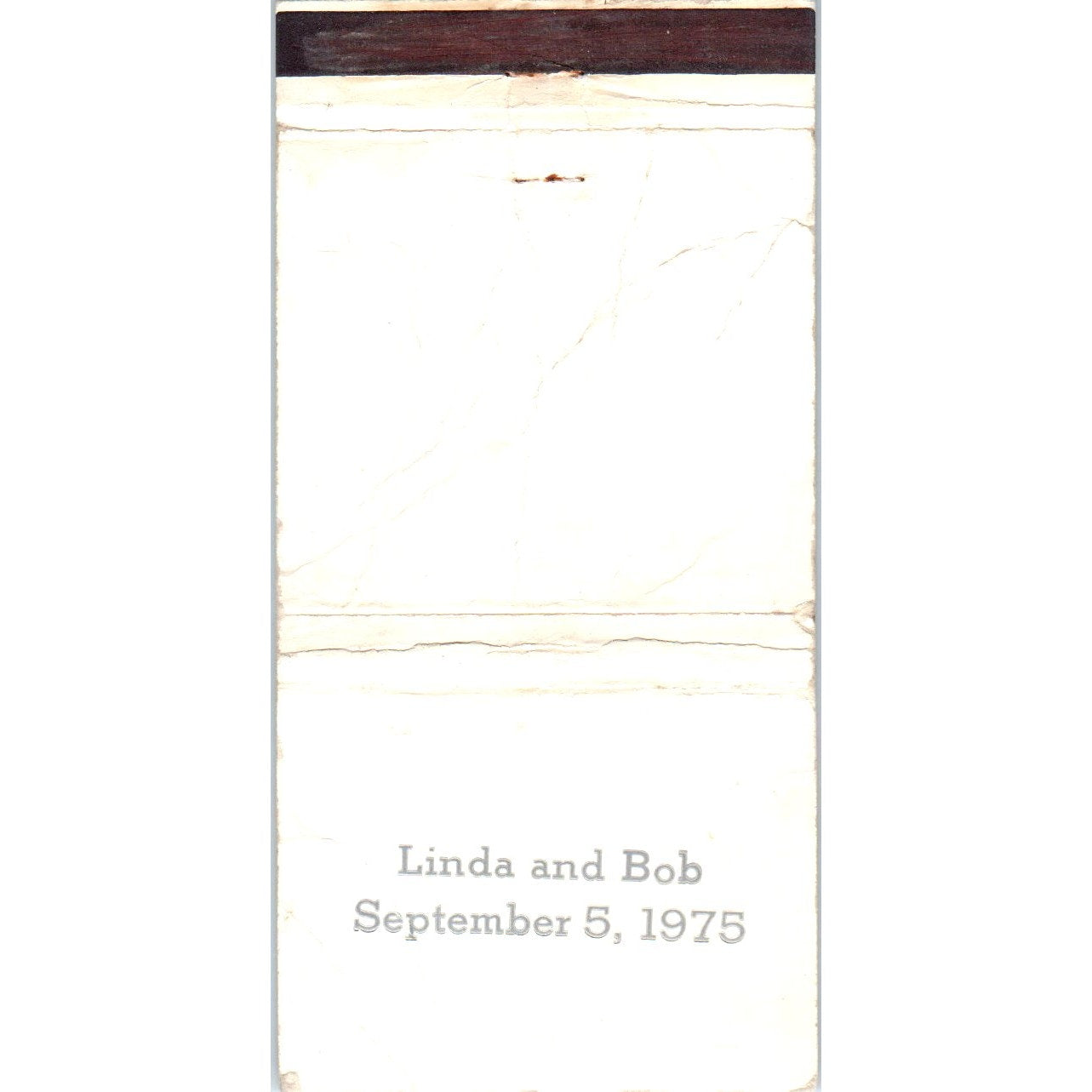 1975 Linda and Bob Wedding Advertising Matchbook Cover MM9-7