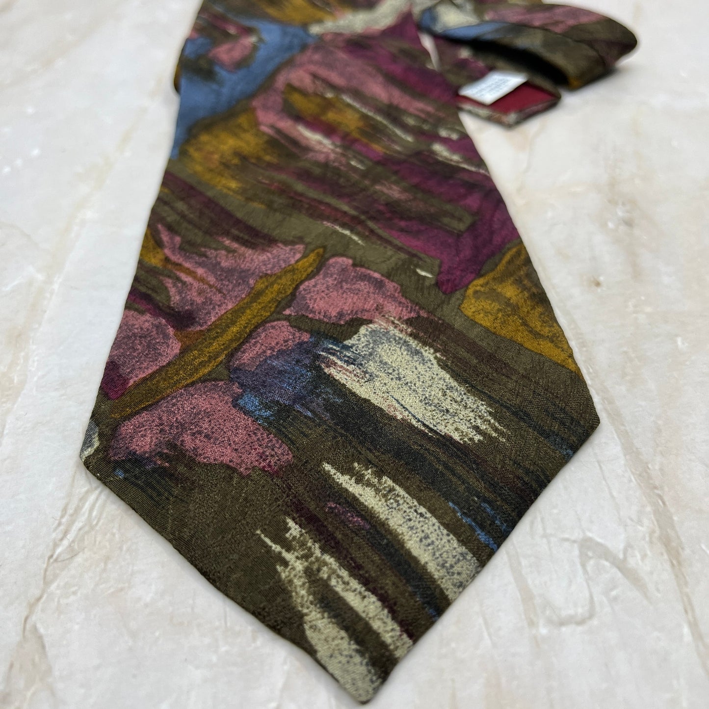 Retro NWT New Men's Liz Claiborne Color Rush 100% SILK Necktie Tie TK3