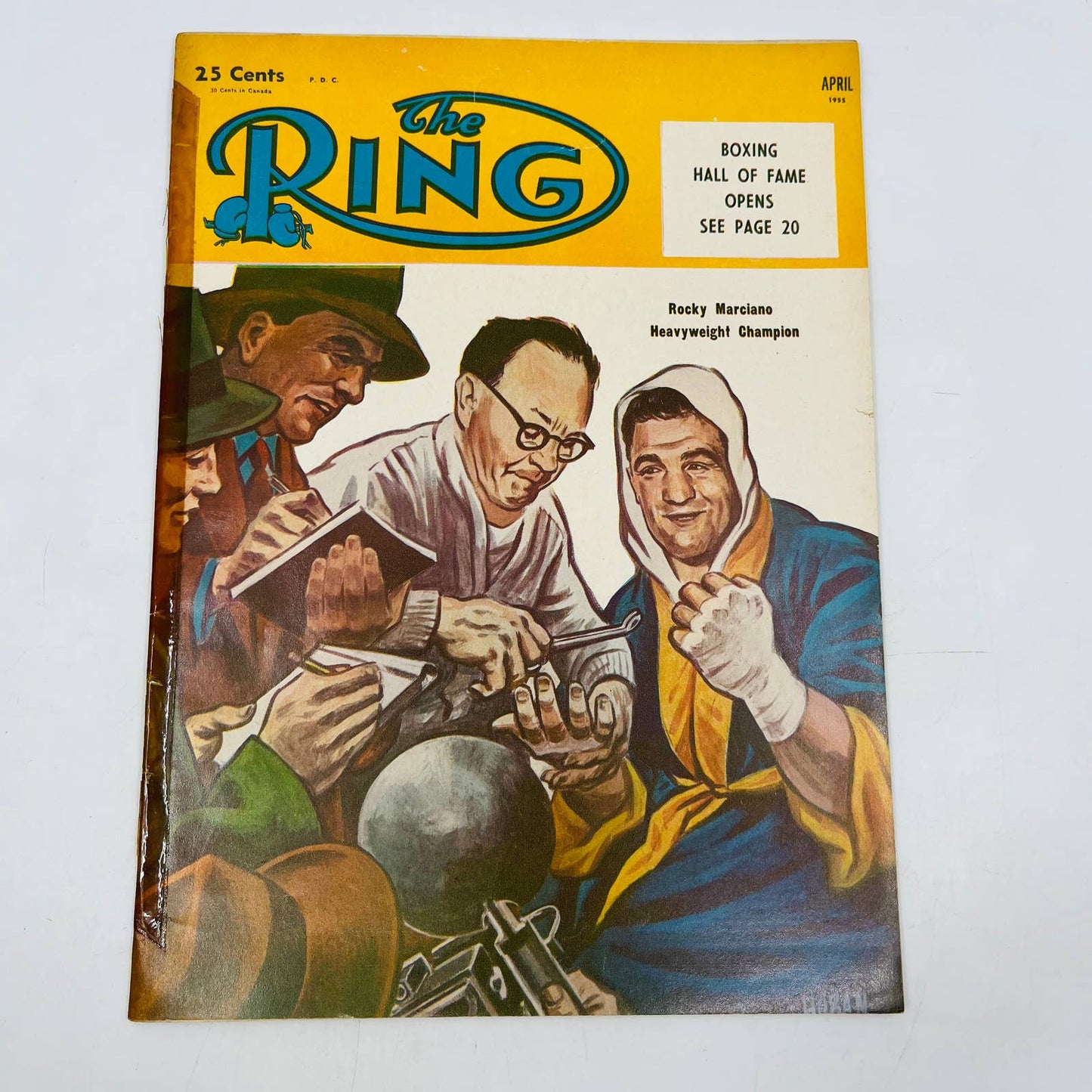 1955 April - The Ring Boxing Magazine – Rocky Marciano Cover Ray Robinson TA5