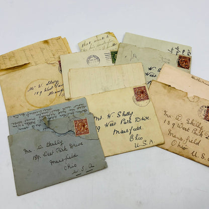 1924 Lot of 6 Handwritten Letters Mr W Shelly West Park Drive Mansfield OH EA4