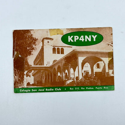 1954 QSL Radio Card KP4NY Colegio San Jose Radio Club Puerto Rico SC6
