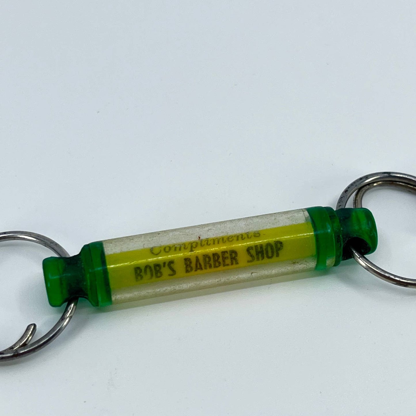 Vintage Advertising Keychain Bob’s Barber Shop Milledgeville IL SD1