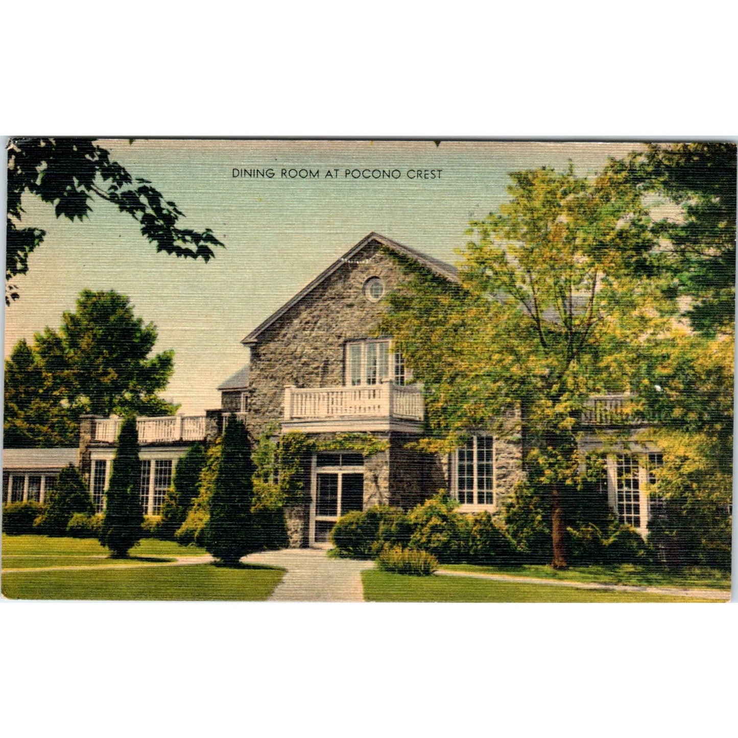 Vintage Postcard Dining Room at Pocono Crest, Pocono Pines PA TD8-P2