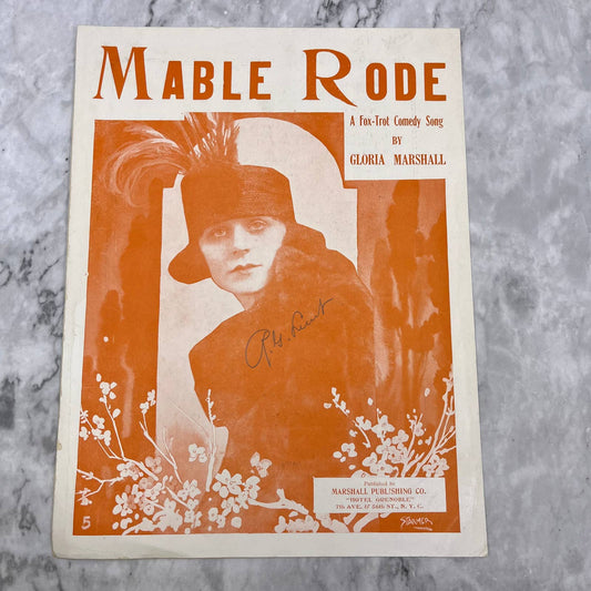 1924 Sheet Music Mable Rode Gloria Marshall Fox Trot TI1