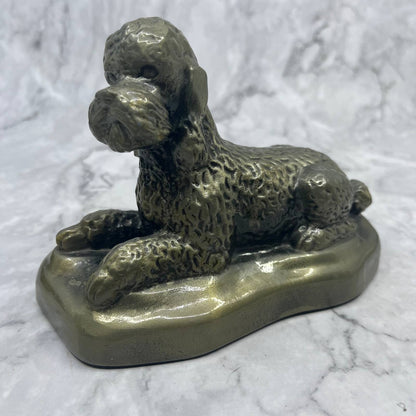 Vintage 1974 Poodle Dog Bank Brass Bronze Tone Metal Banthrico Chicago 4x6" TI8