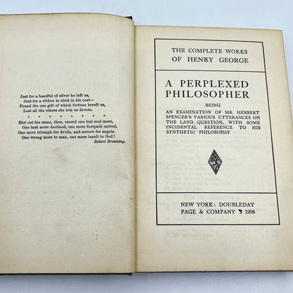 1906 The Complete Works of Henry George a Perplexed Philosopher Hardcover TE8