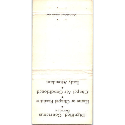 Chicorelli Funeral Home Albany NY Advertising Matchbook Cover MM10-3