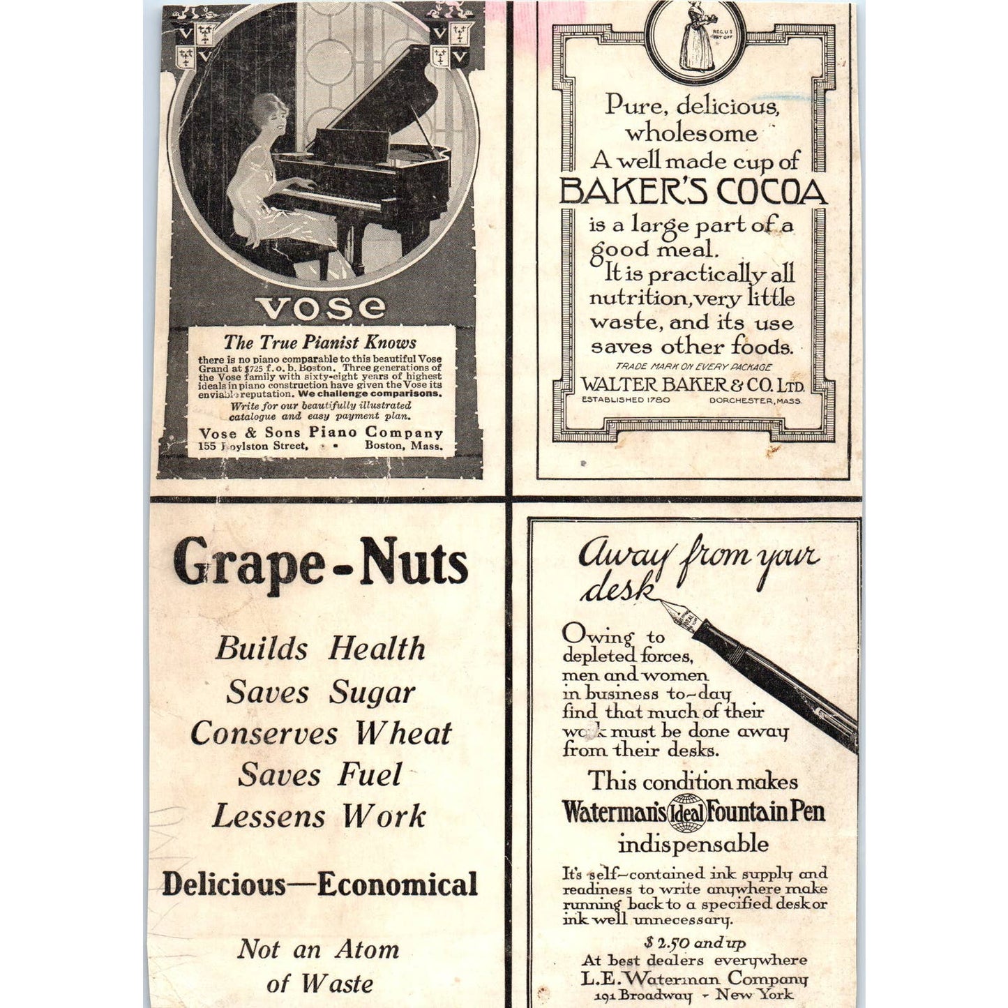 c1920 Harper's Magazine Ad - World War I YMCA Mellin's Food Co EA3